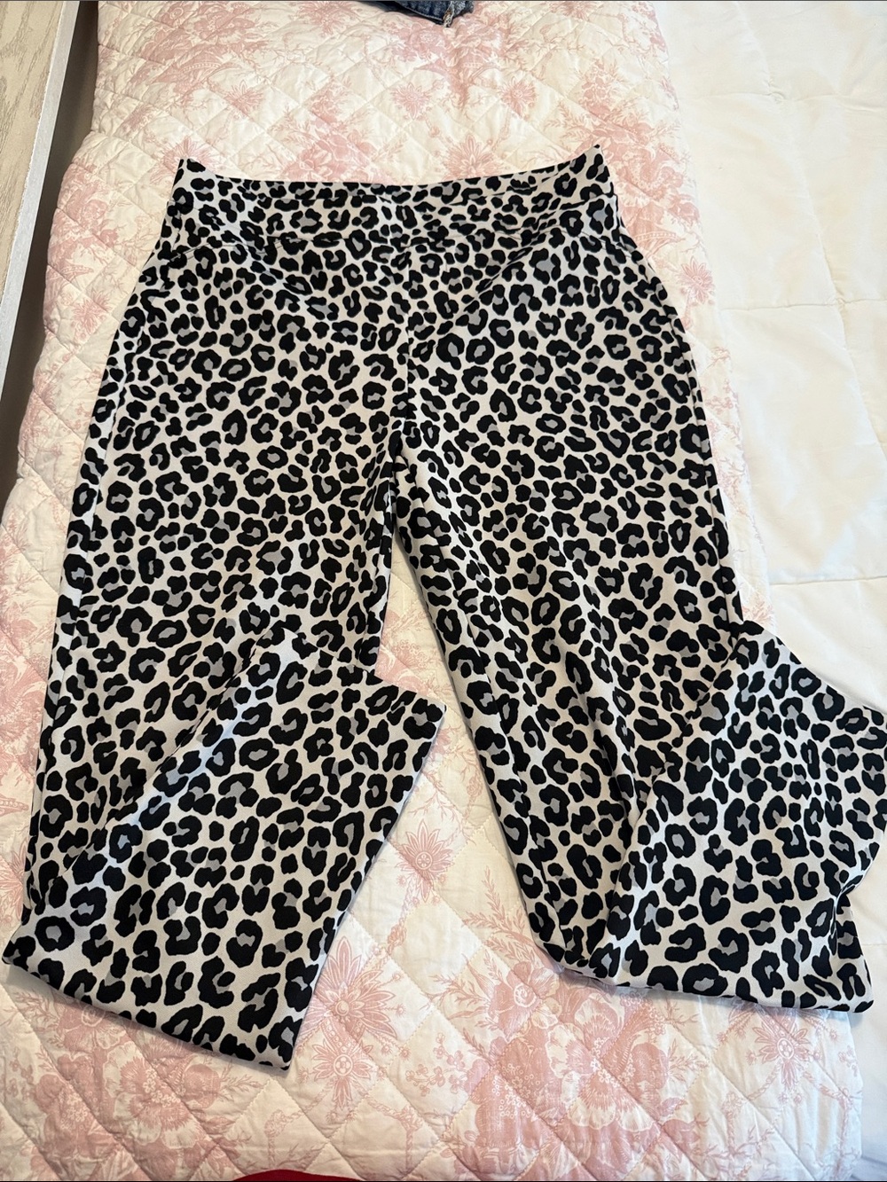MICHAEL Michael Kors Leopard-Print Wide-Leg Pants - Black & White